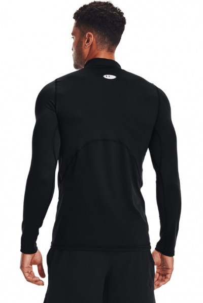 UA CG Armour Fitted Mock-Black / White | Achat sur CarreGolf.com