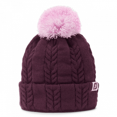 footjoy - bonnet fj knit bobble nv mixte