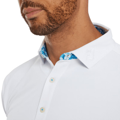 Footjoy polo pique avec garniture de col imprimé primevère h