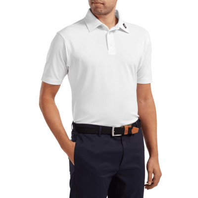 Footjoy polo strech piqué uni avec logo FJ sur col
