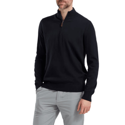 footjoy  pull homme wool blend 1/2 zip - Marine